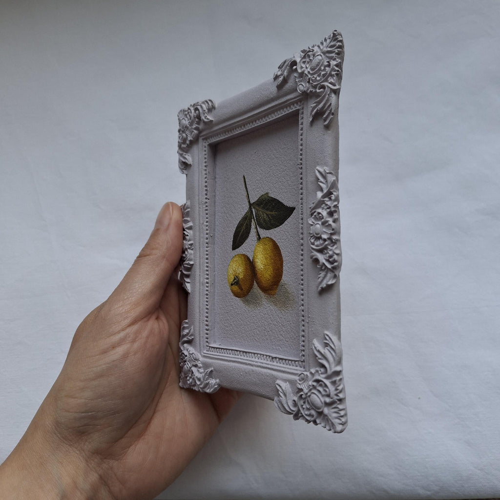 Lemons in a plaster frame