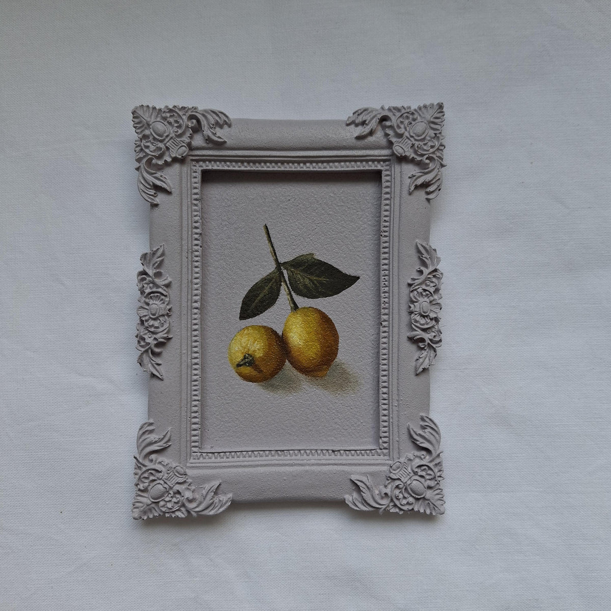 Lemons in a plaster frame