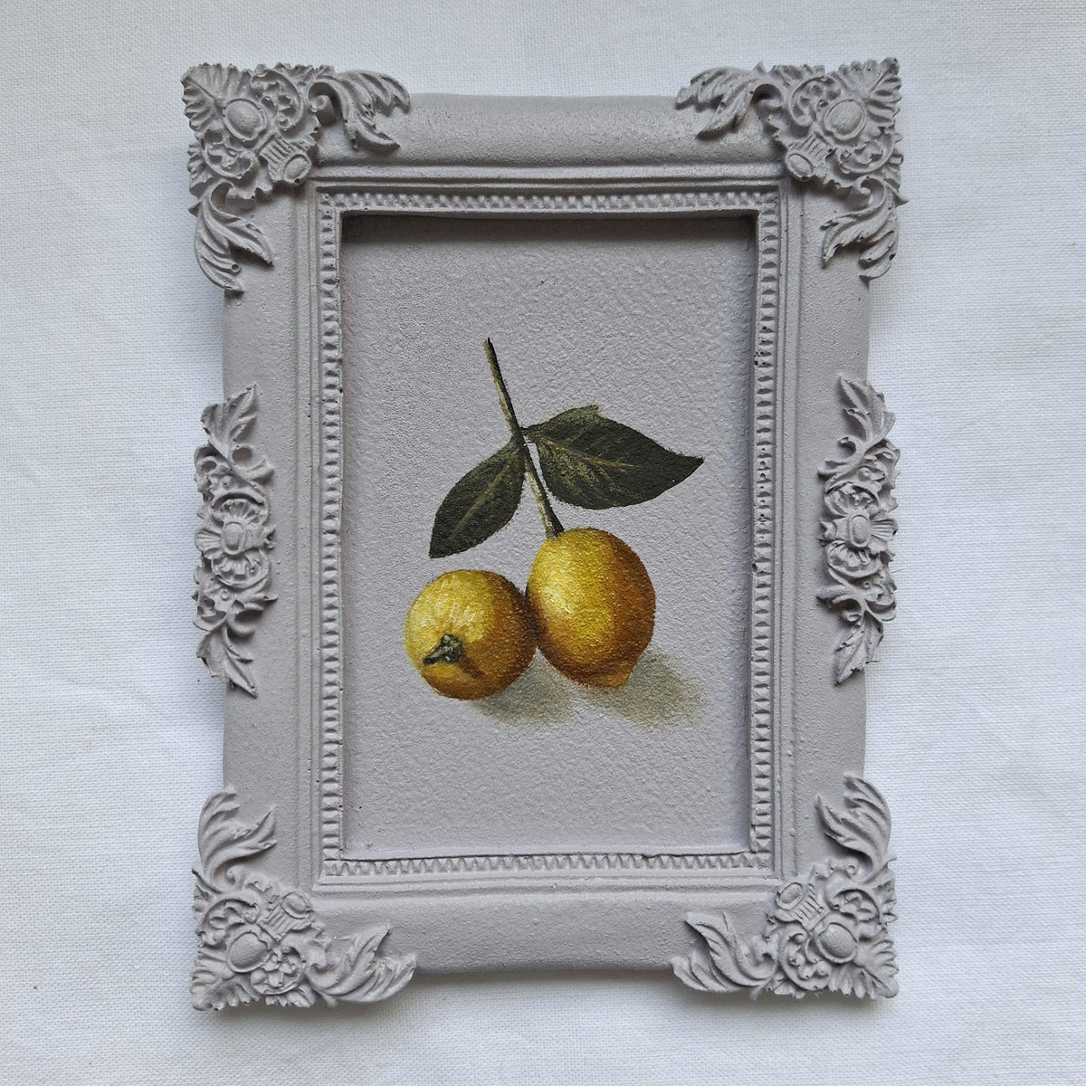 Lemons in a plaster frame